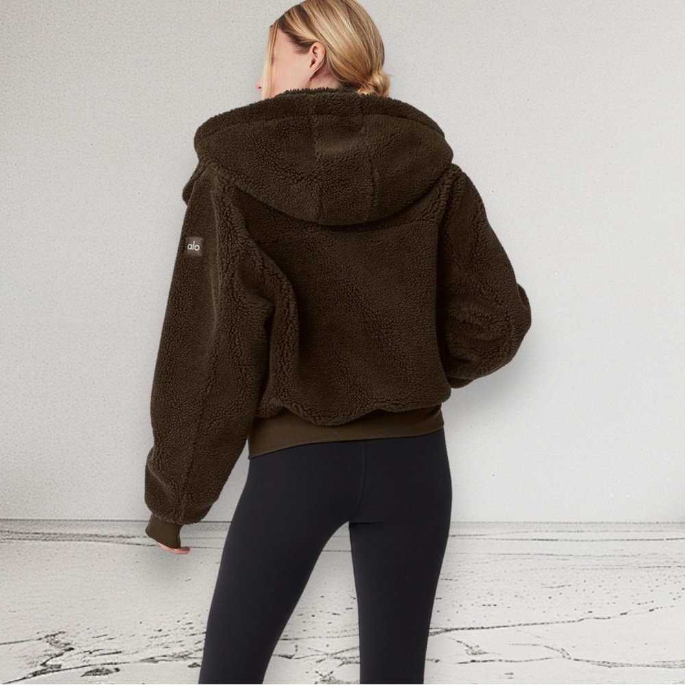 ALO YOGA Foxy Sherpa Jacket Brown Size M